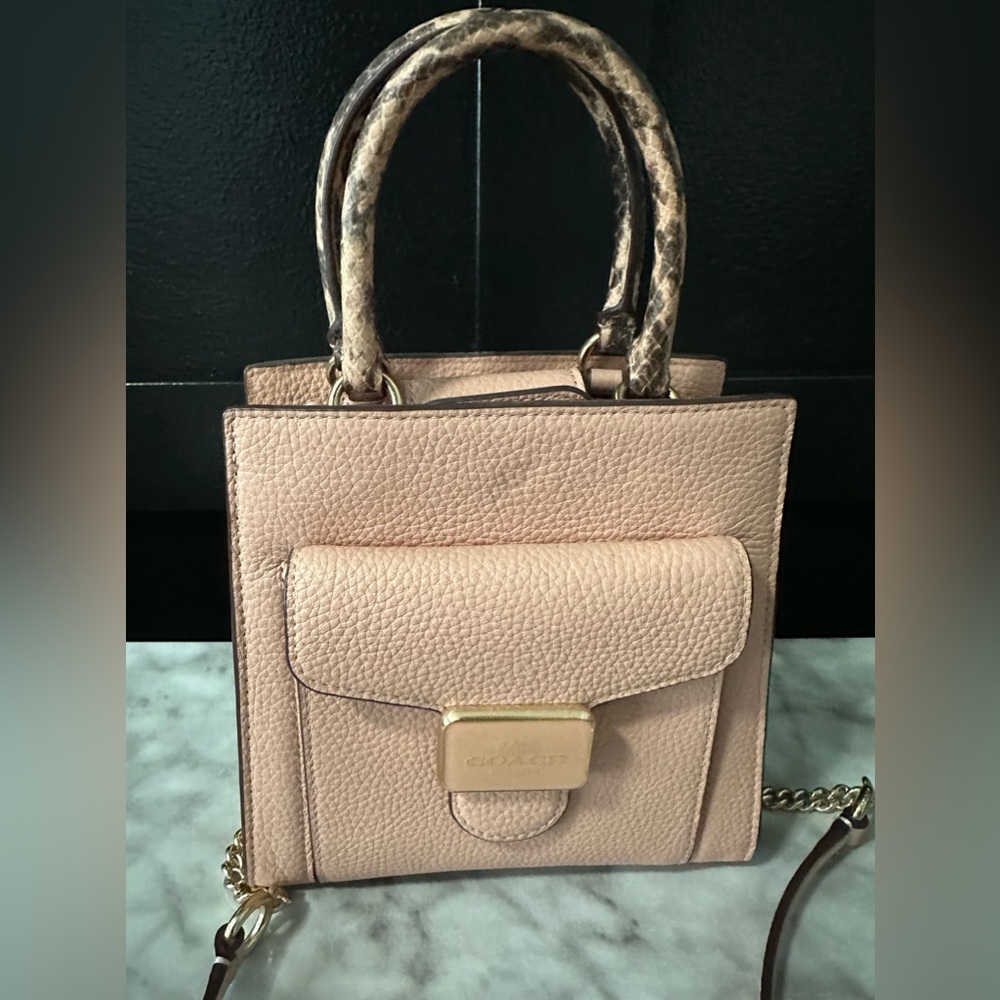COACH soft pink and animal print crossbody